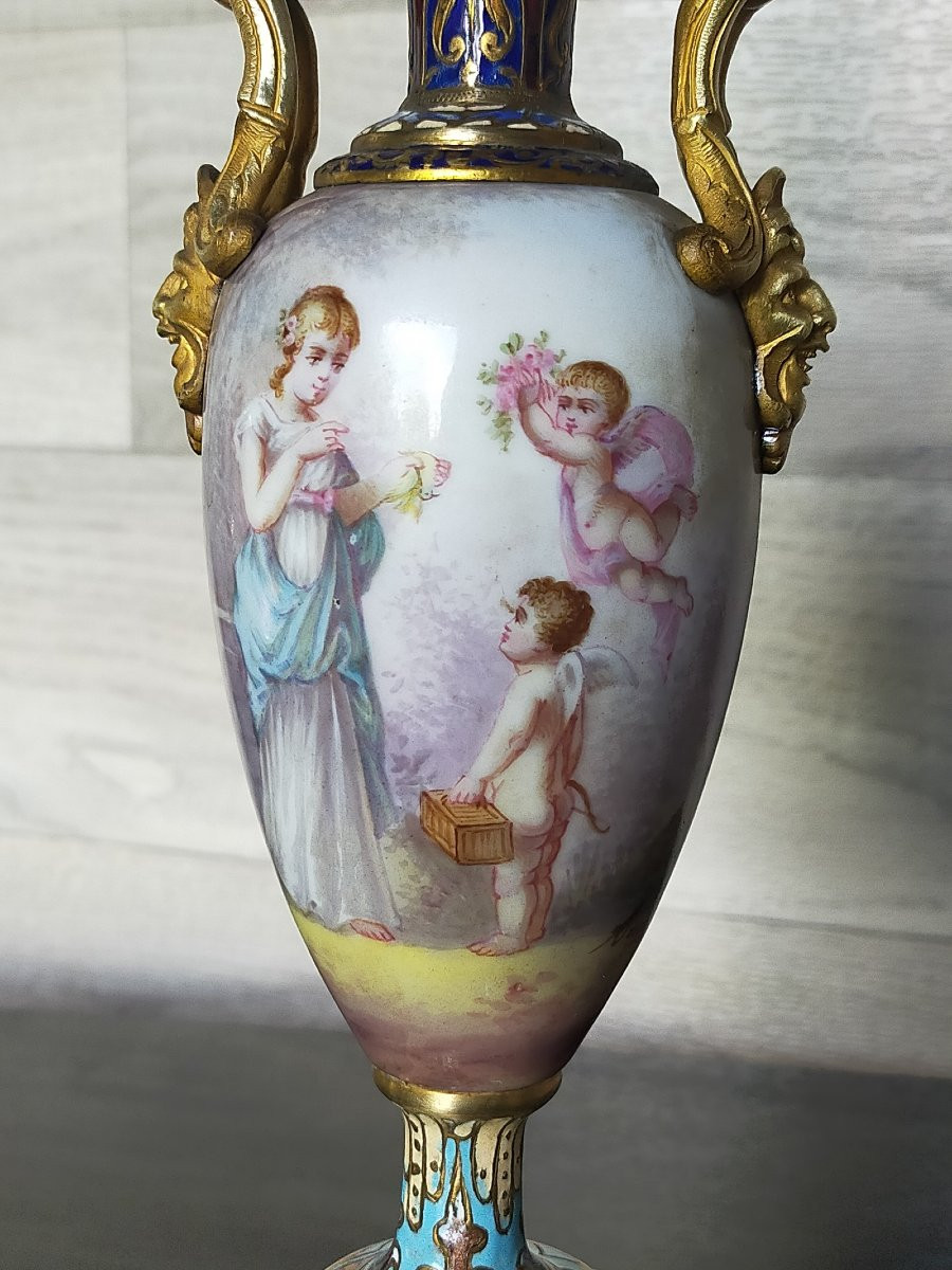 Cloisonné Vase And Sevres Porcelain -photo-3