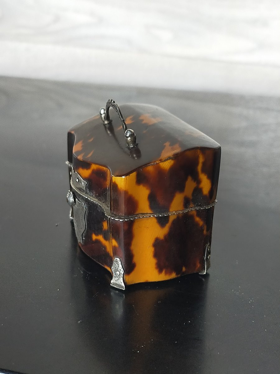 Encrier de voyage en &eacute;caille marqueterie boulle -photo-3