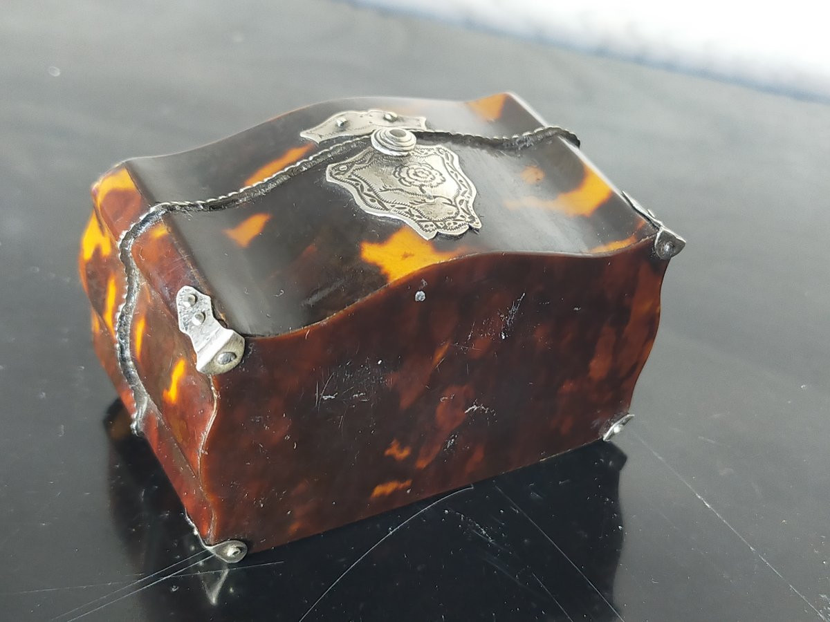 Encrier de voyage en &eacute;caille marqueterie boulle -photo-6