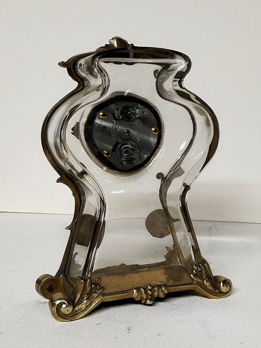 pendule art nouveau verre et bronze dor&eacute;-photo-2