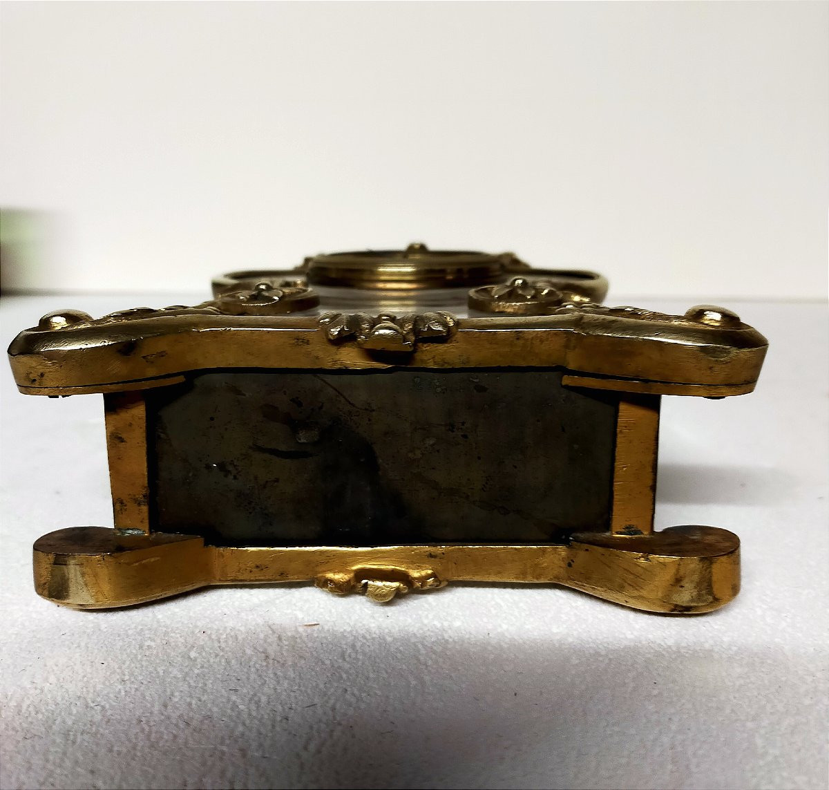 pendule art nouveau verre et bronze dor&eacute;-photo-2