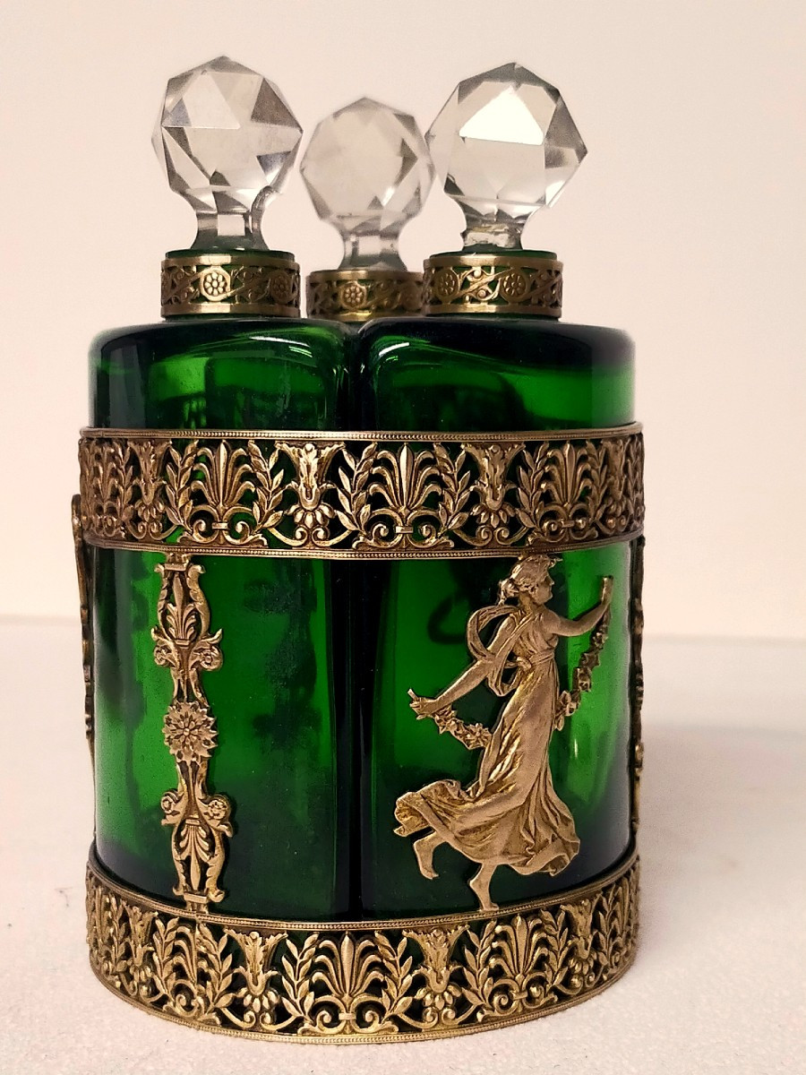 Bronze-mounted Perfume Bottle Decorated With Women From The Ancient Empire 