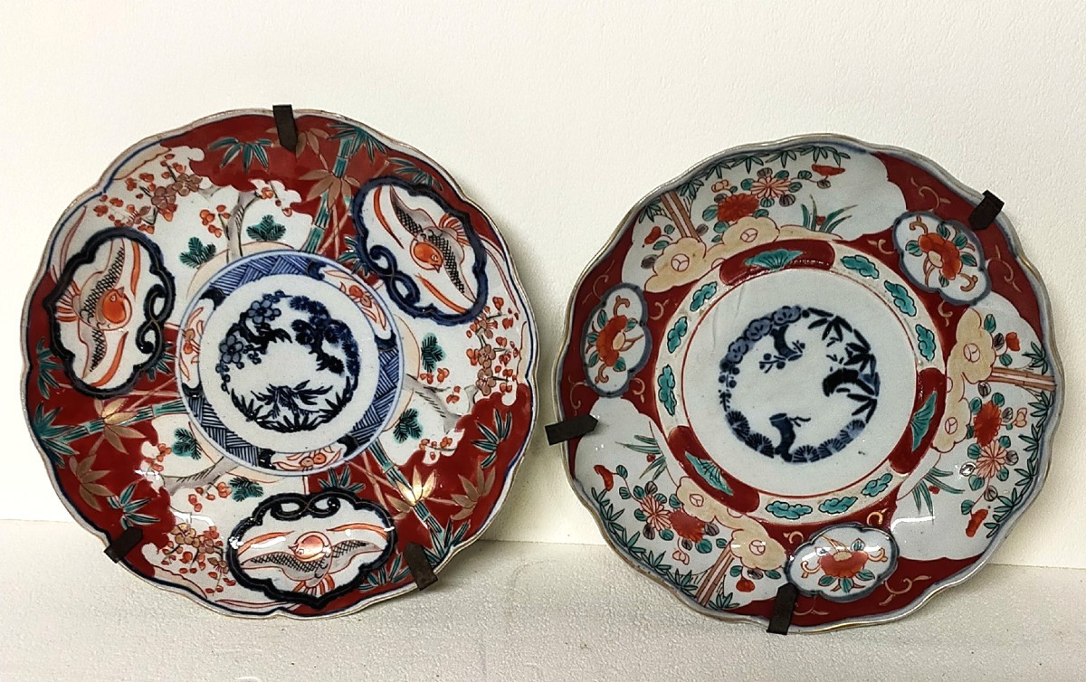 paire d&#039;assiettes plats  imari japon 