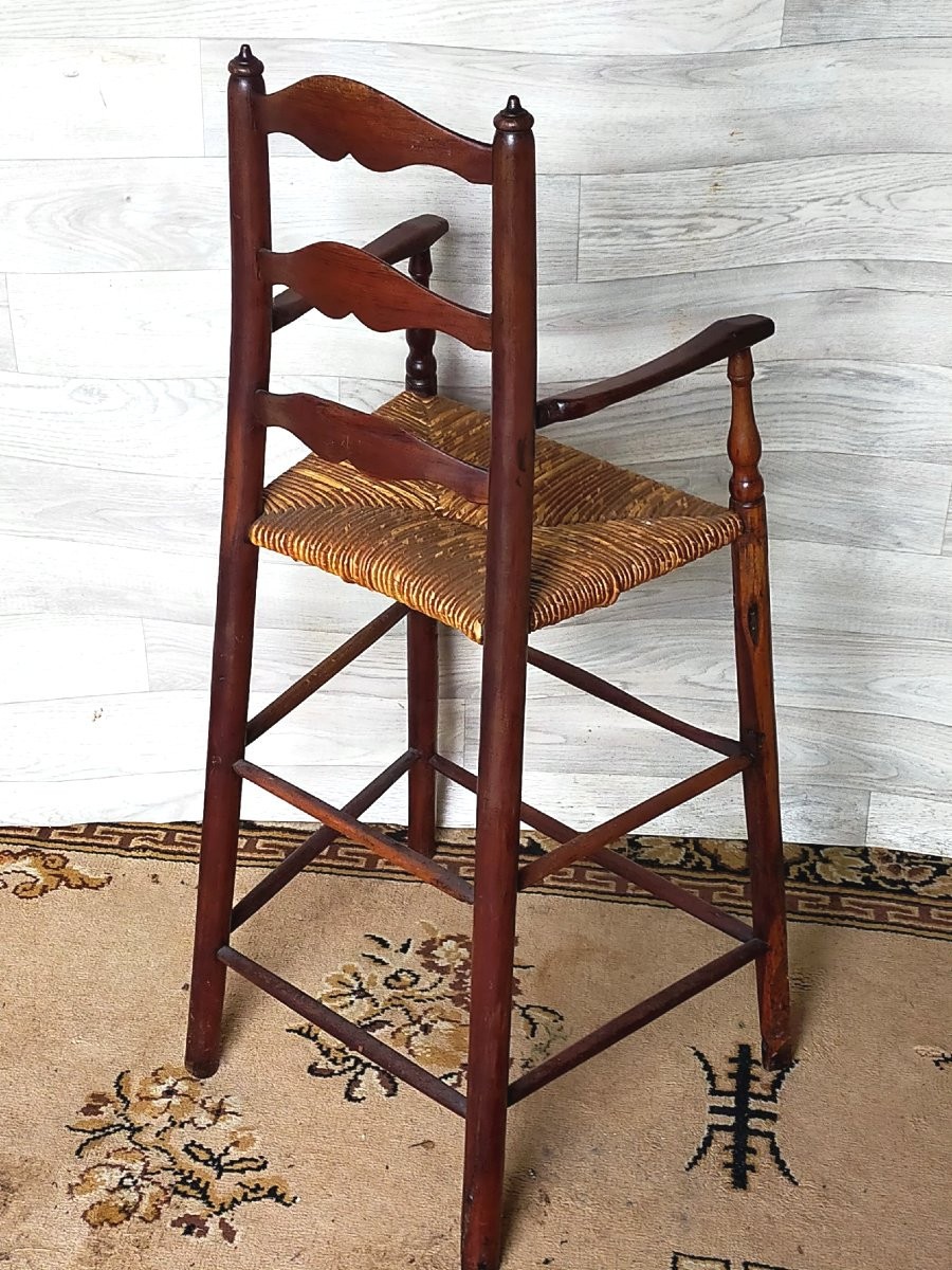 chaise haute d'enfant en merisier 19ème -photo-3