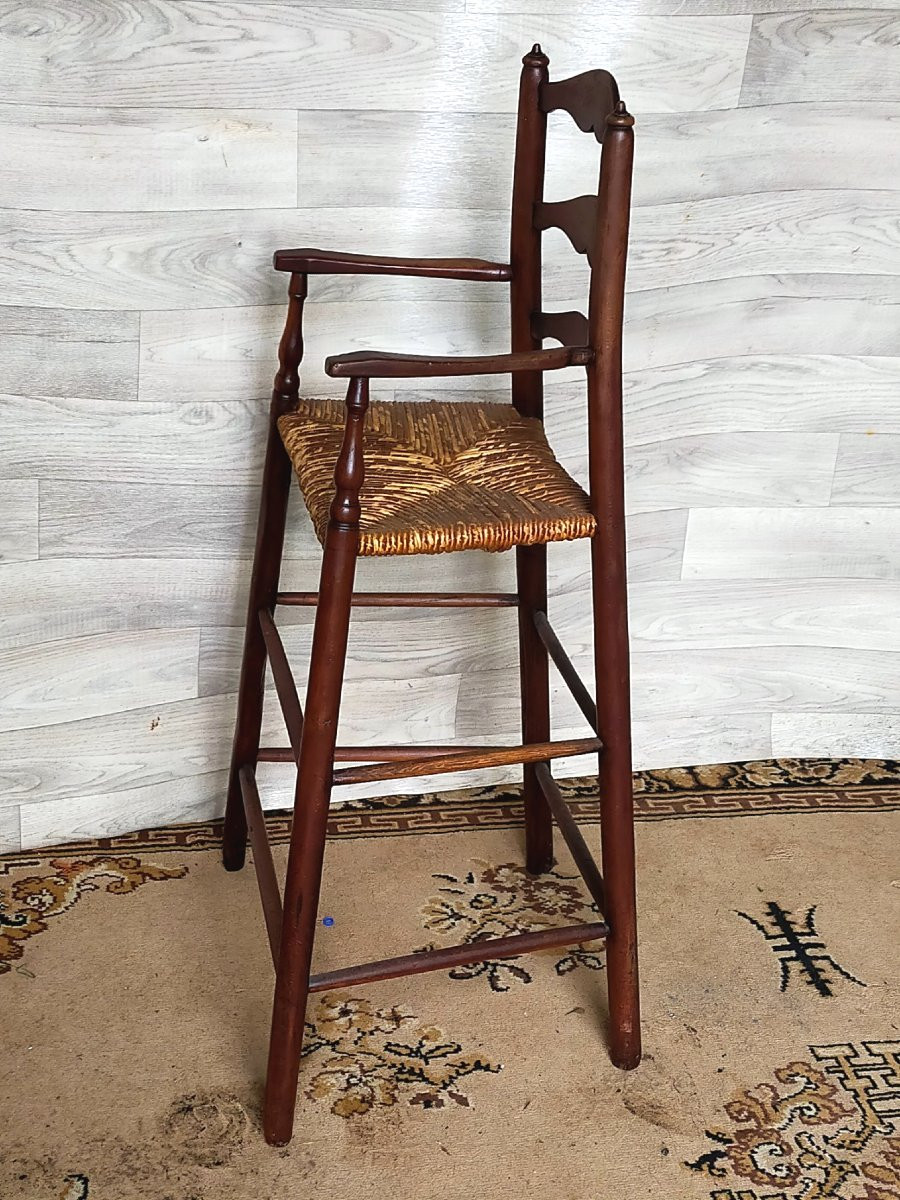 chaise haute d'enfant en merisier 19ème -photo-4