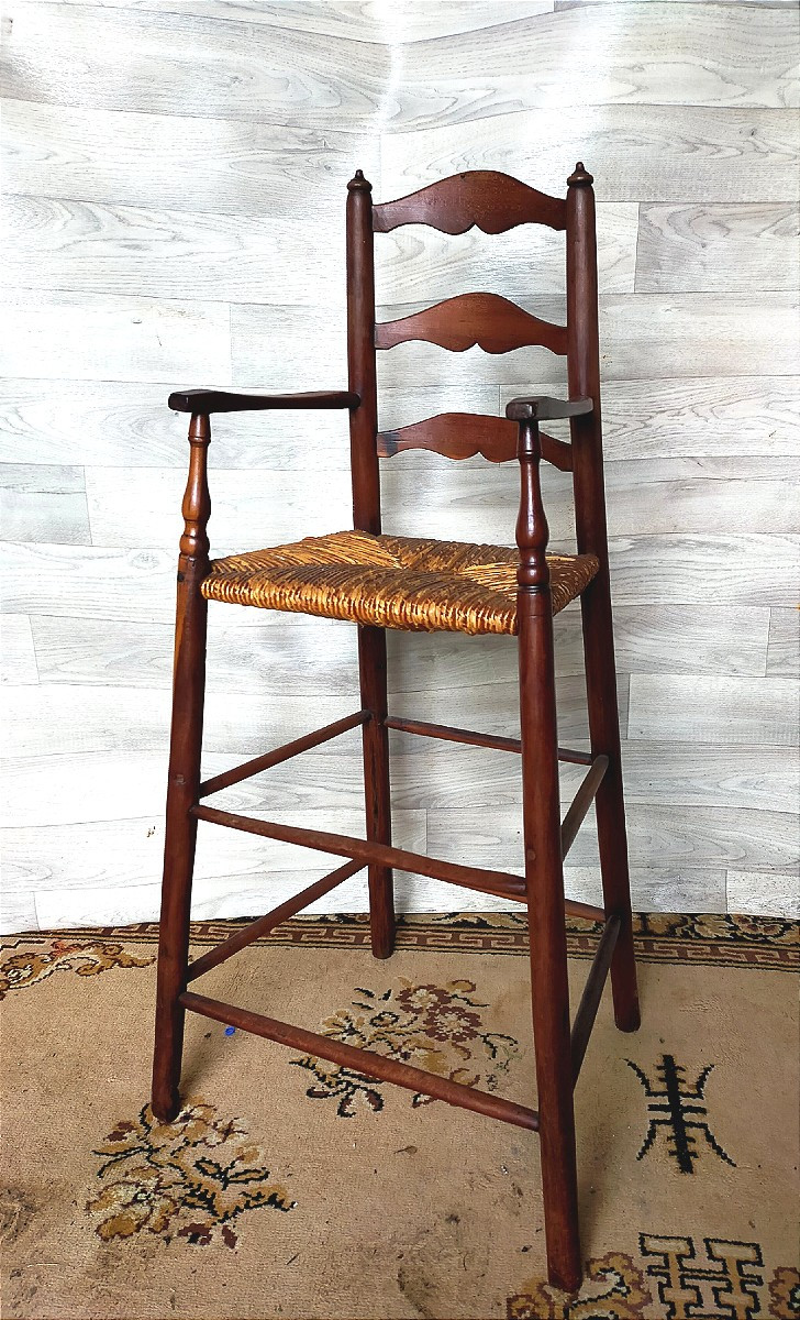 chaise haute d'enfant en merisier 19ème 
