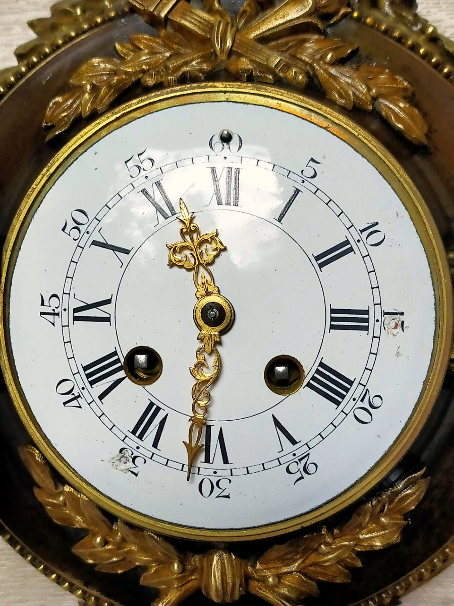 Pendule cartel louis xvi en bronze dor&eacute; -photo-2