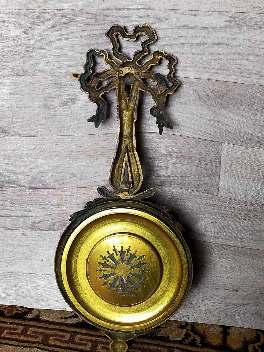 Pendule cartel louis xvi en bronze dor&eacute; -photo-3