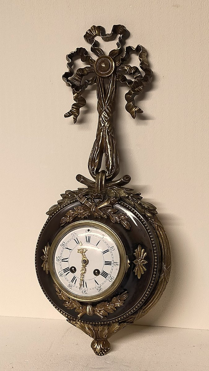 Pendule cartel louis xvi en bronze dor&eacute; -photo-1