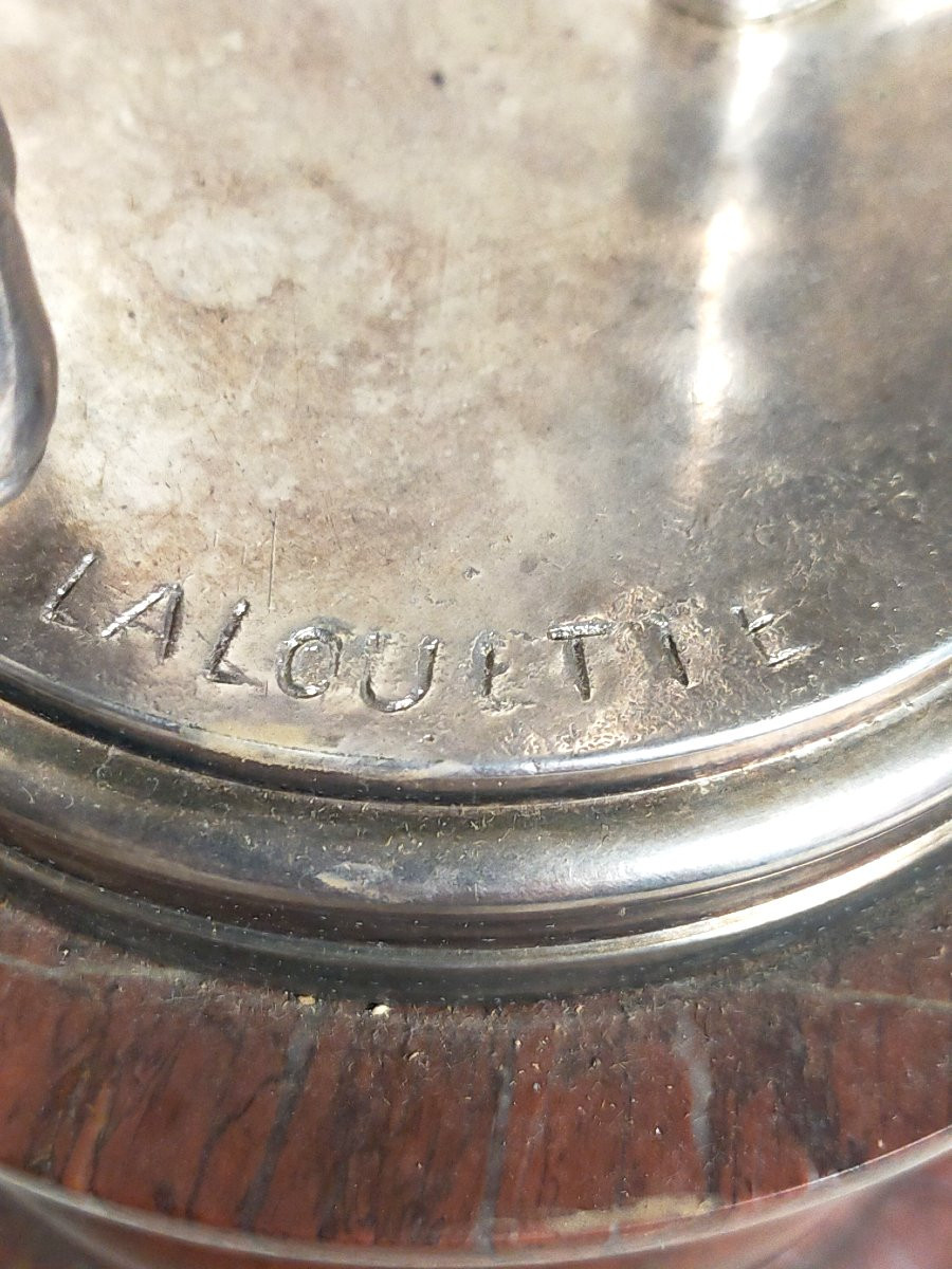 Pair Of Silver-plated Bronzes By Auguste Louis Lalouette (1826-1883) The Duel-photo-2