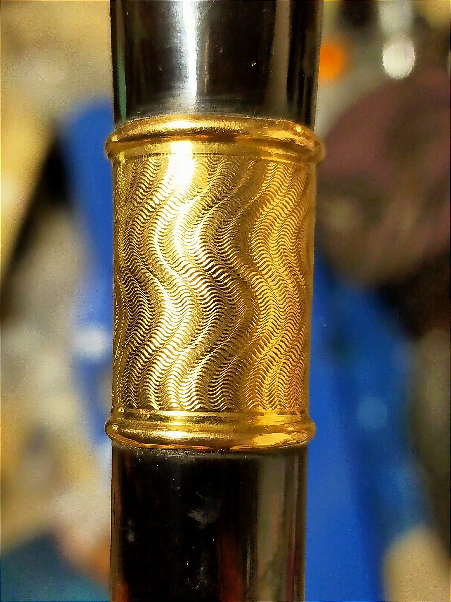 canne or et &eacute;caille sign&eacute;e cazal-photo-3