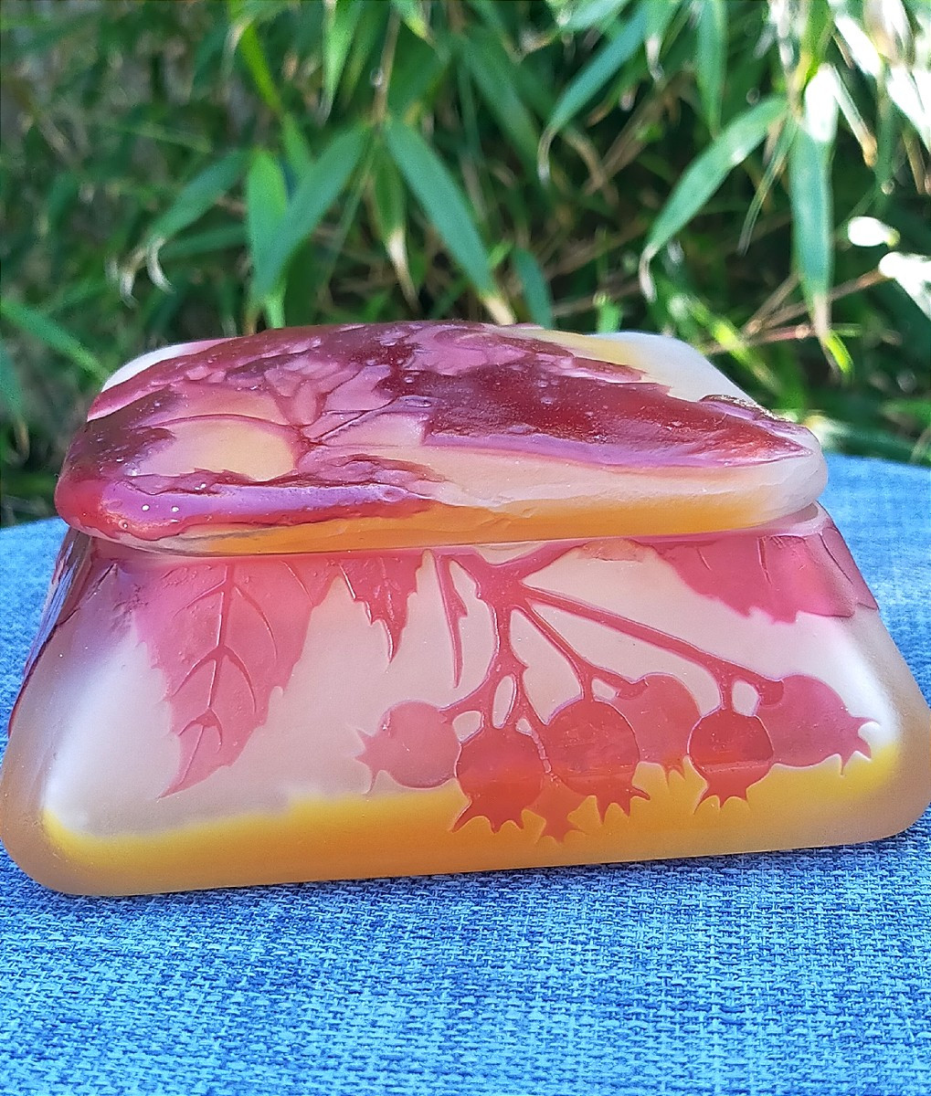 Emile Gallé Glass Paste Candy Box From The Nancy School