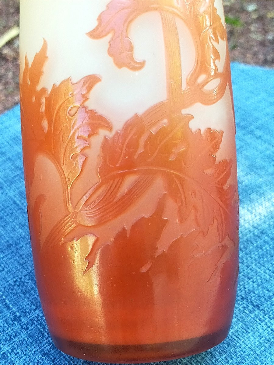 Large Emile Gallé Vase, Nancy School -photo-4