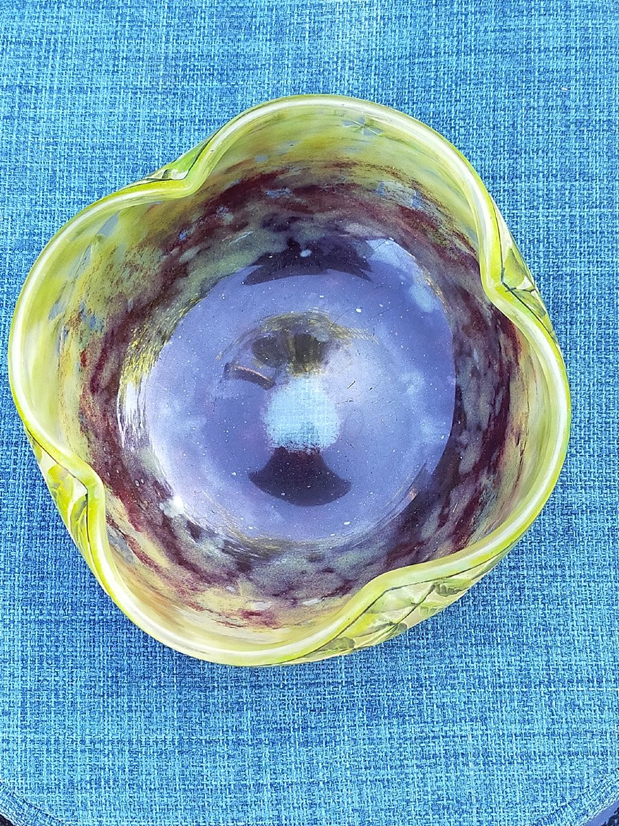 Daum Four-lobed Acid-etched Cup With Sorbus Decoration, Nancy School-photo-6