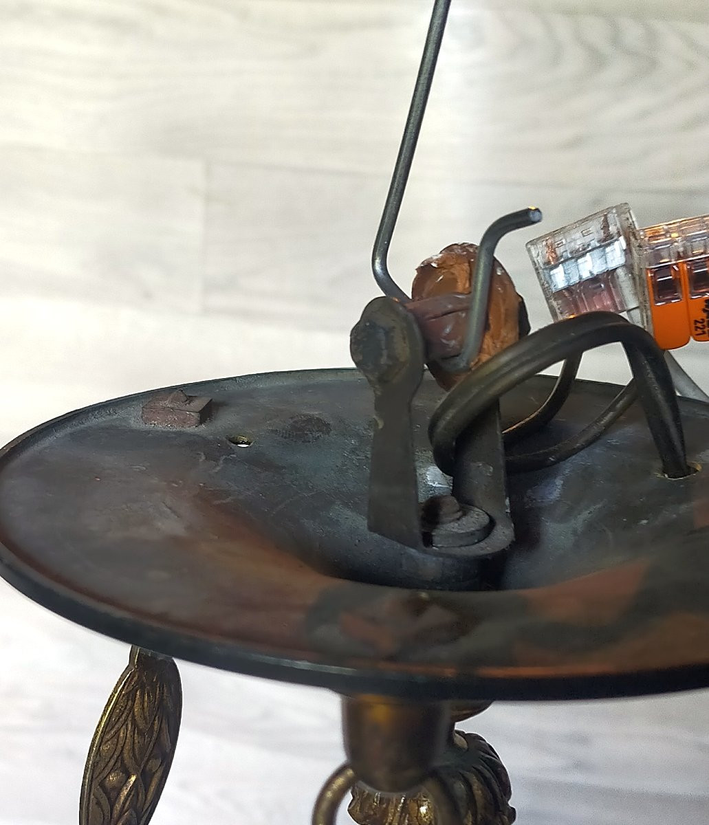 Lustre empire en bronze doré -photo-5