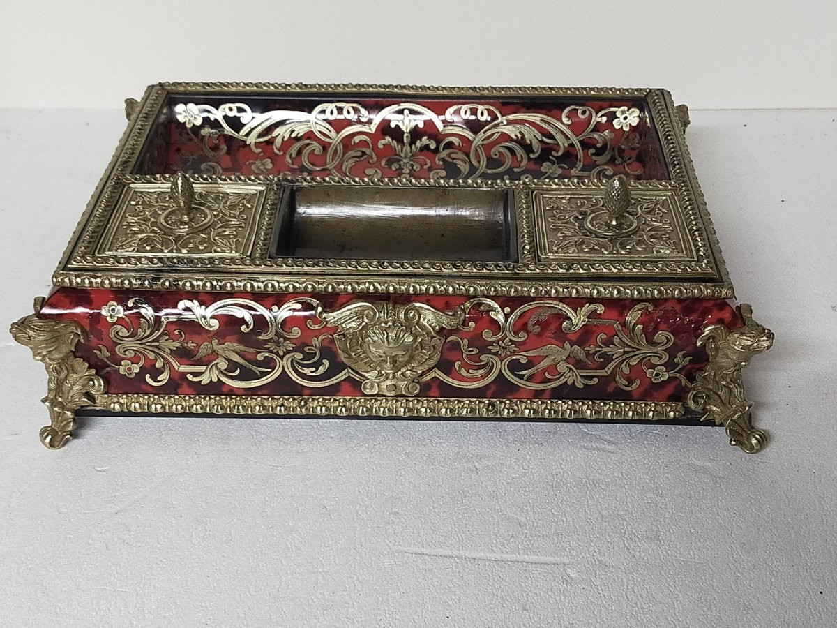 Boulle Marquetry Inkwell, Napoleon III-photo-3