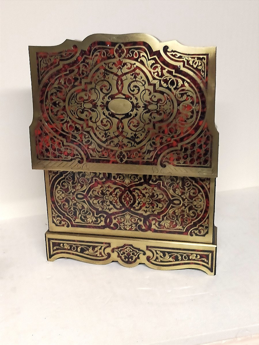 Tahan cave a liqueur en marqueterie boulle et cristal de baccarat -photo-3