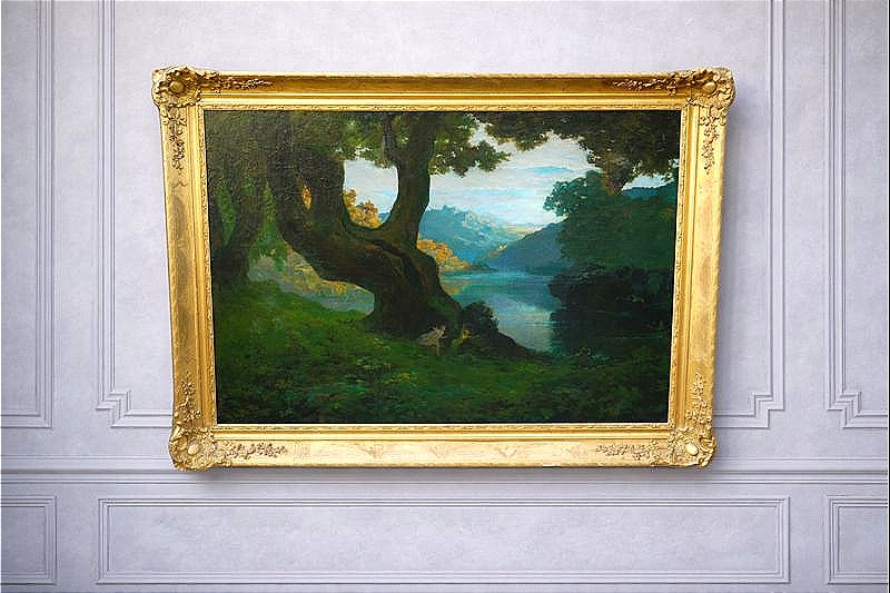 Alfred Plauzeau (1875-1918) Apollo And Daphne, Mythological Painting 