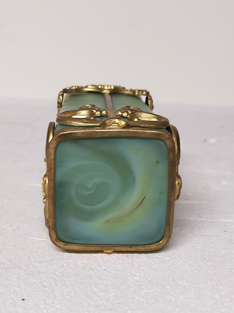 S&egrave;vres Vase art nouveau monture bronze et verre jasp&eacute;-photo-4