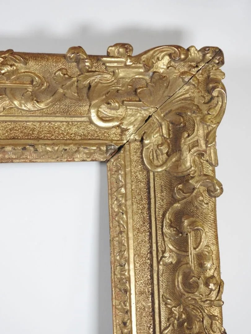 Large Regency Frame In Carved Wood, 18th Century -photo-3