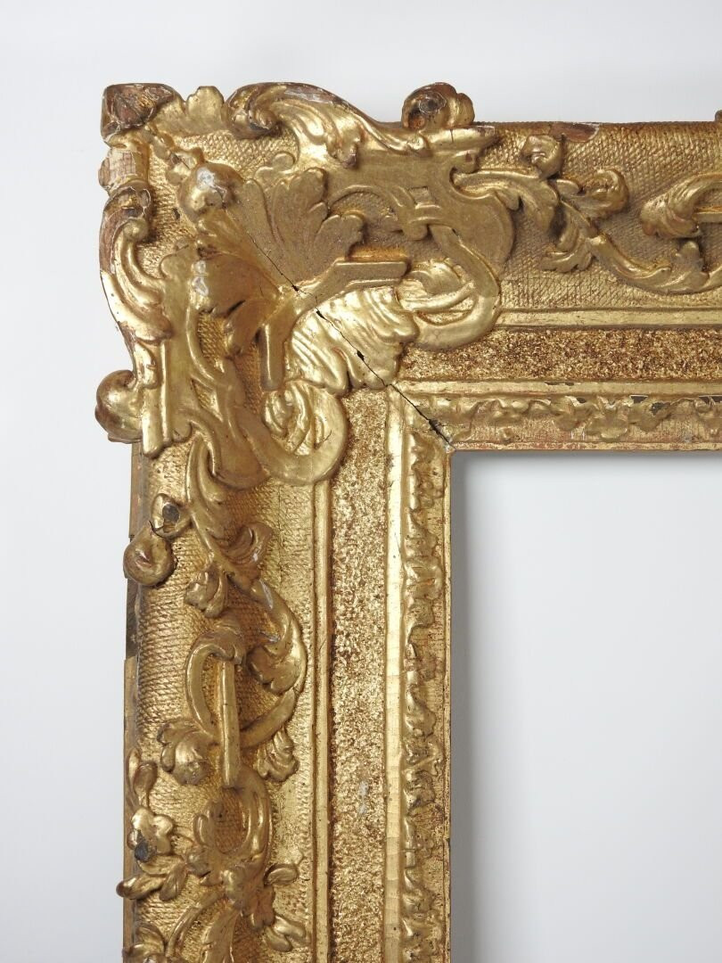 Large Regency Frame In Carved Wood, 18th Century -photo-4