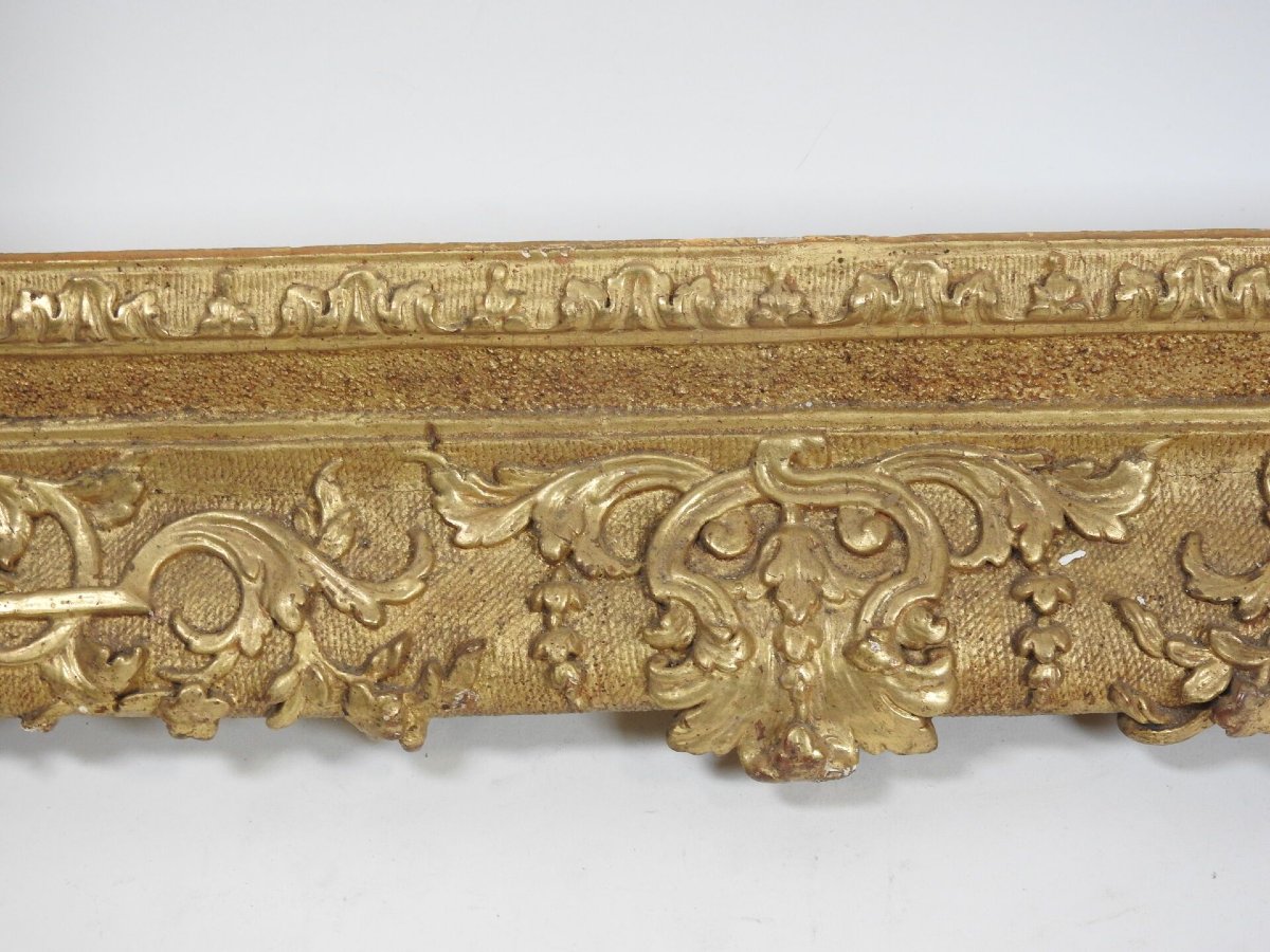 Large Regency Frame In Carved Wood, 18th Century -photo-1