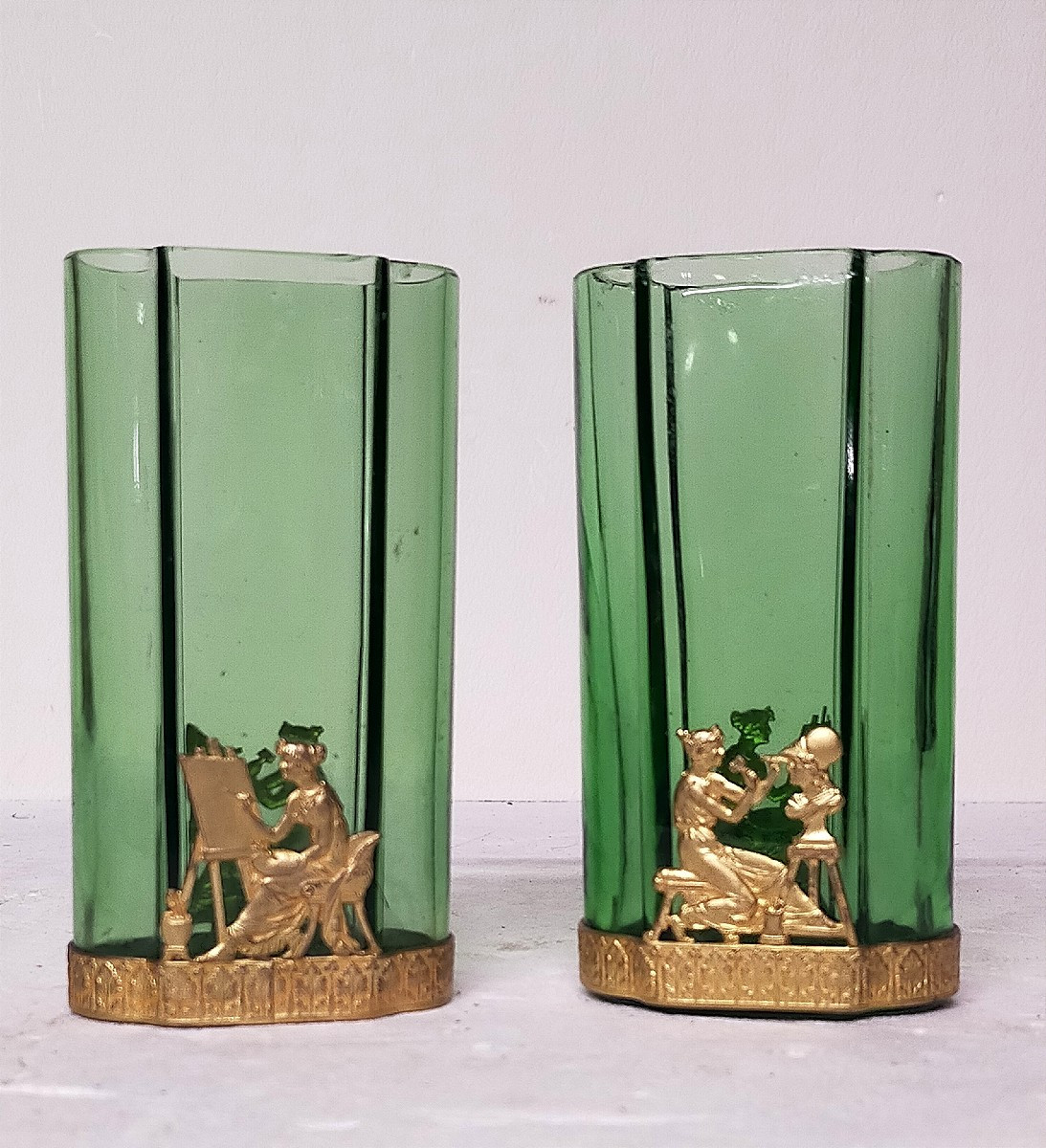 Pair Of Vases With Bronze Mounts, Allegory Of The Arts And Music 