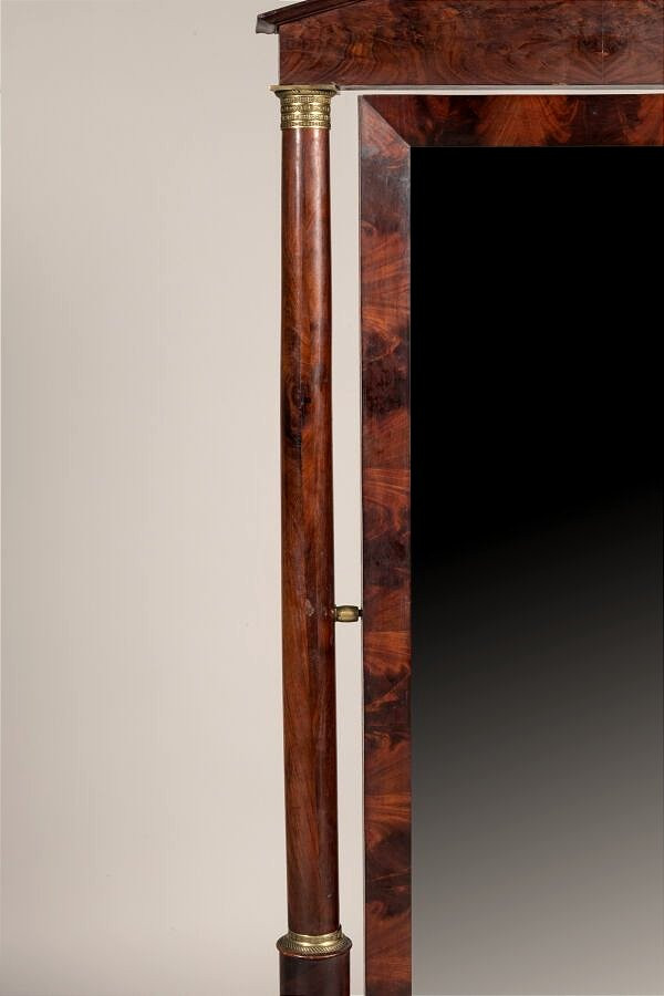 Empire Period Psyche In Mahogany And Gilt Bronze-photo-2