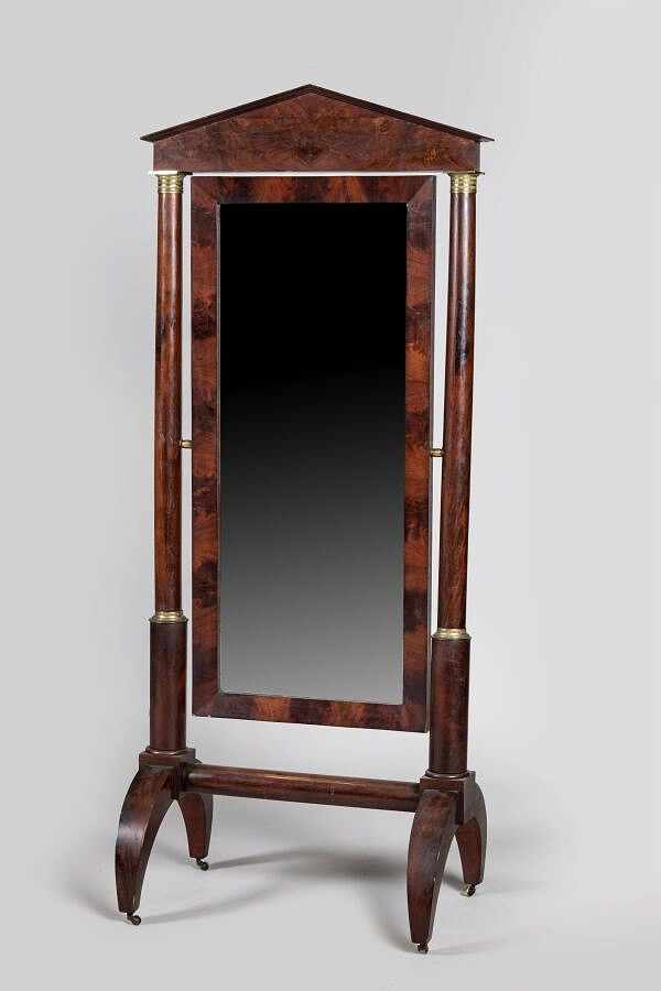 Empire Period Psyche In Mahogany And Gilt Bronze