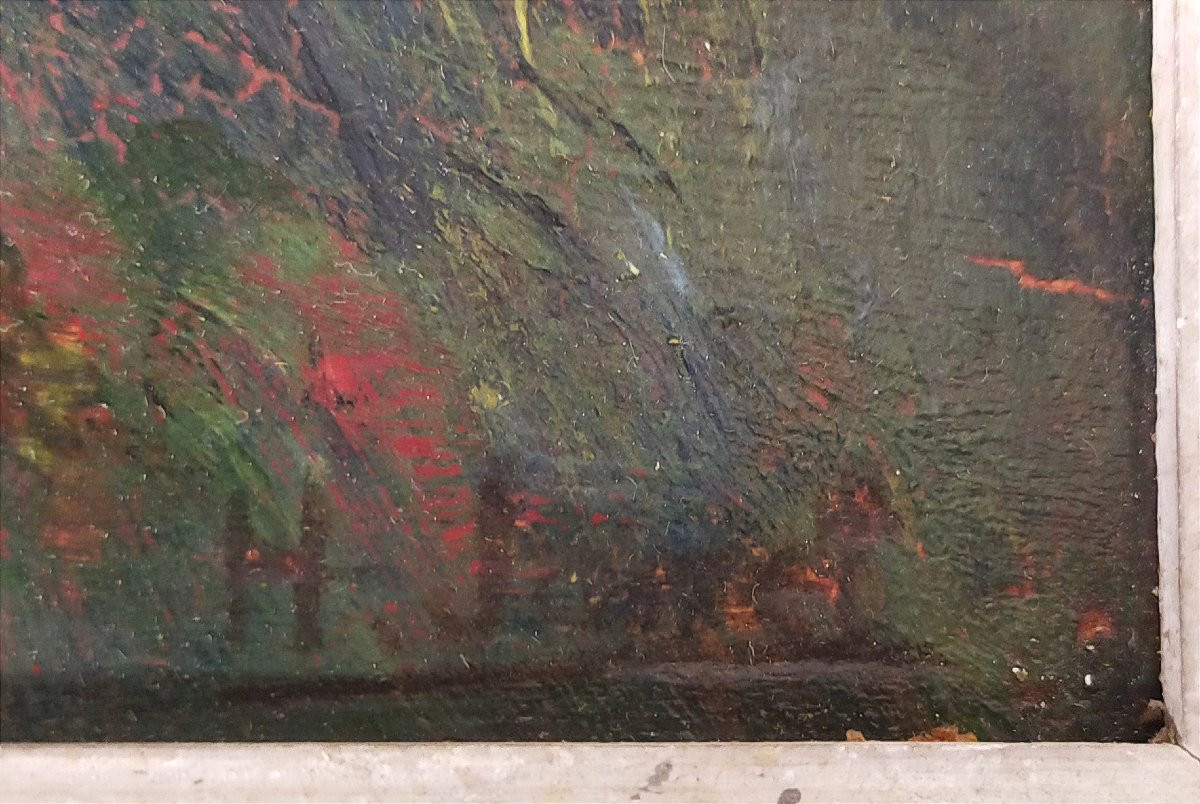 Henri Jamet ( 1858-1940) La Ferme En Creuse  école De Crozant -photo-2