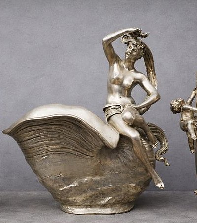 Vases et Jardini&egrave;re Aux Grenouilles et L&eacute;zard Art Nouveau Sign&eacute; Garnier-photo-4