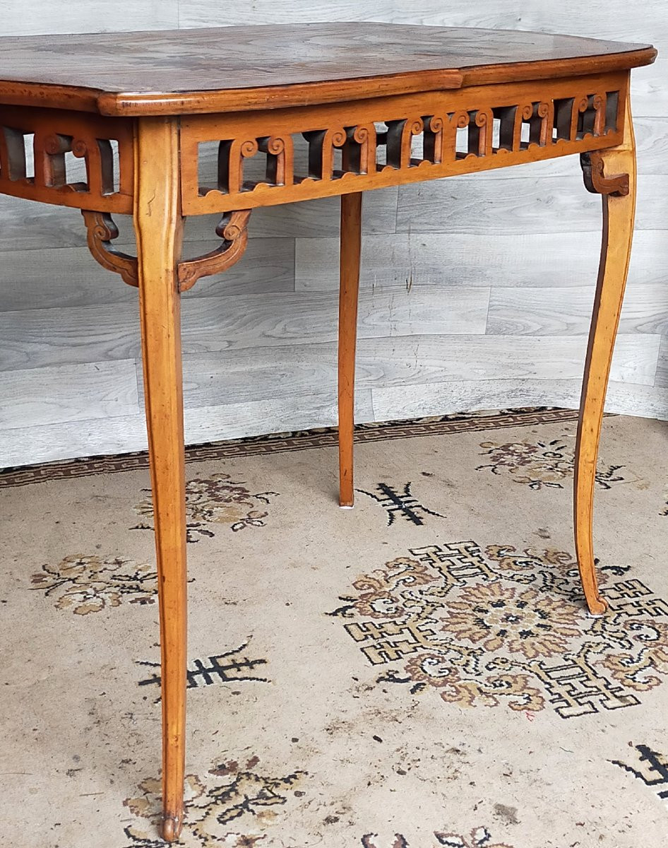 Art Nouveau Marquetry Table From The Nancy School (gallé, Majorelle, Guimard...).-photo-1
