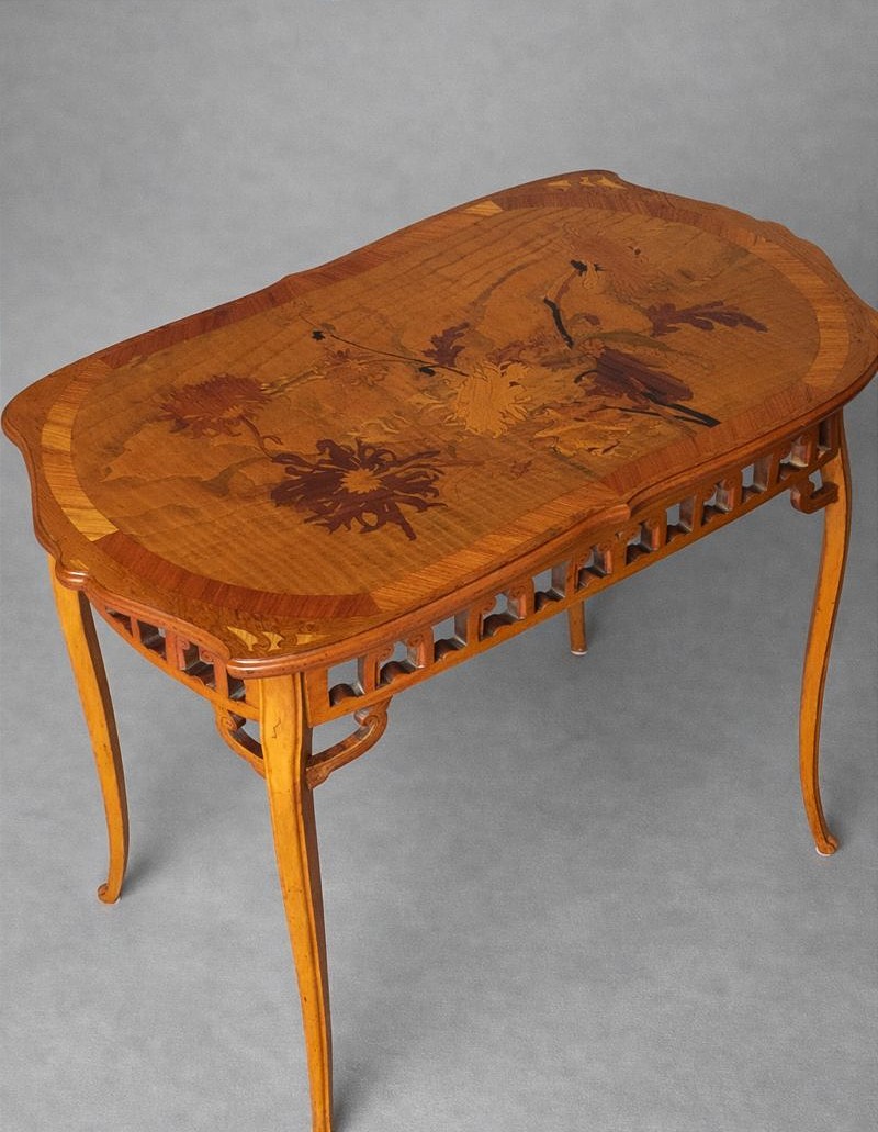 Art Nouveau Marquetry Table From The Nancy School (gallé, Majorelle, Guimard...).