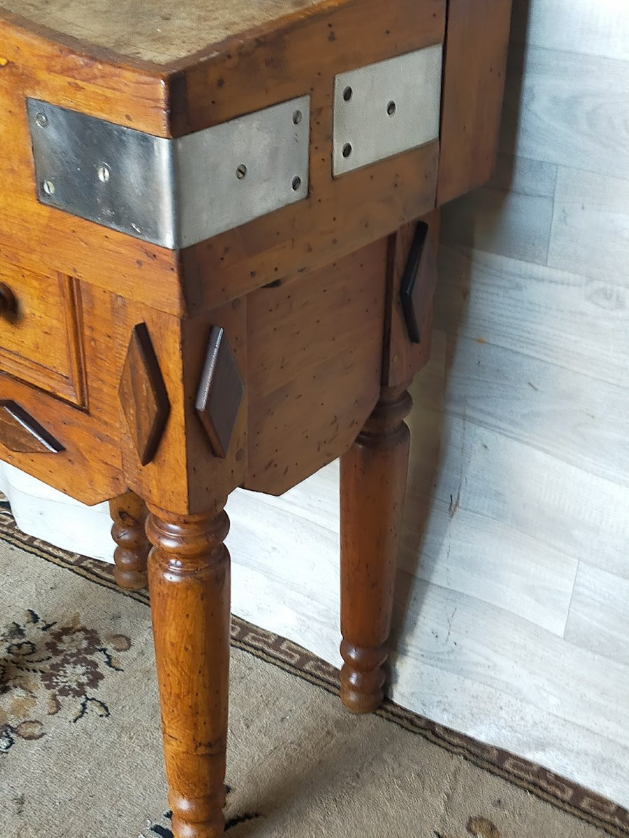 Petit billot de boucher un tiroir boucherie-photo-4