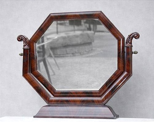 coiffeuse acajou flammé et marbre blanc -photo-1