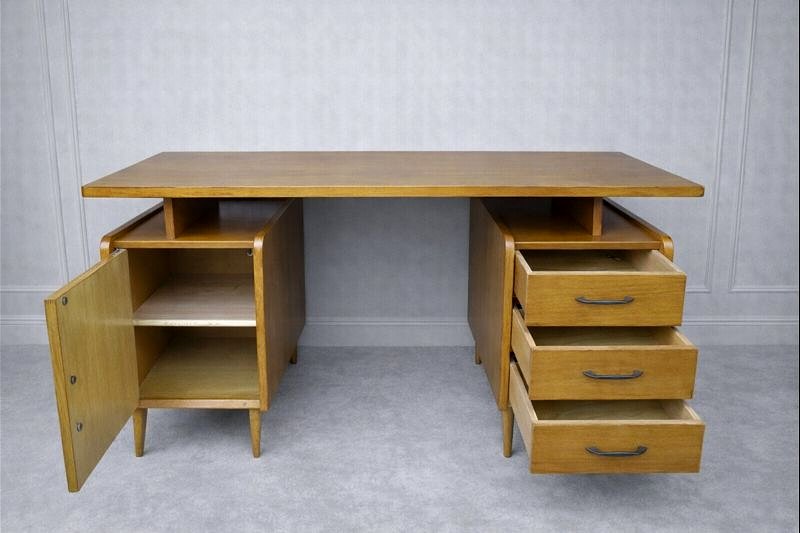 Oak Desk Circa 1950/60-photo-3