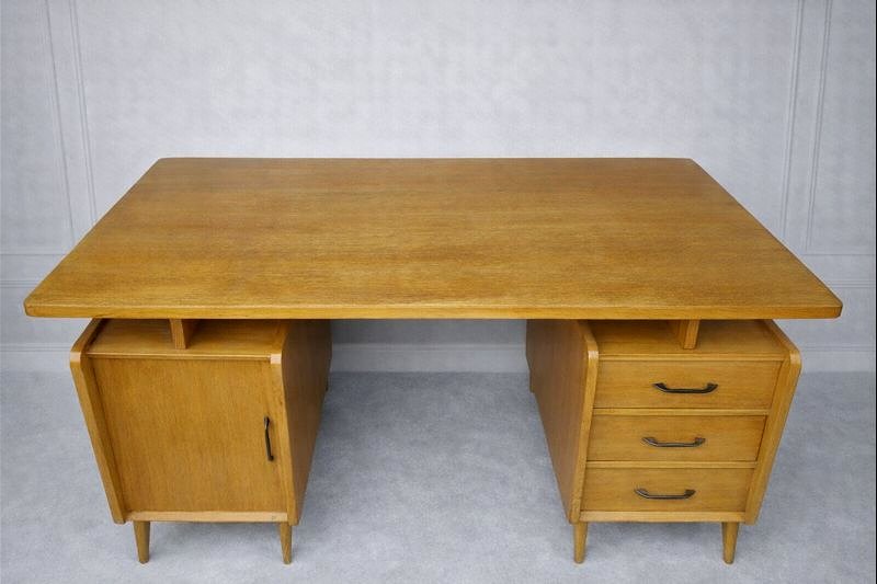 Oak Desk Circa 1950/60-photo-4