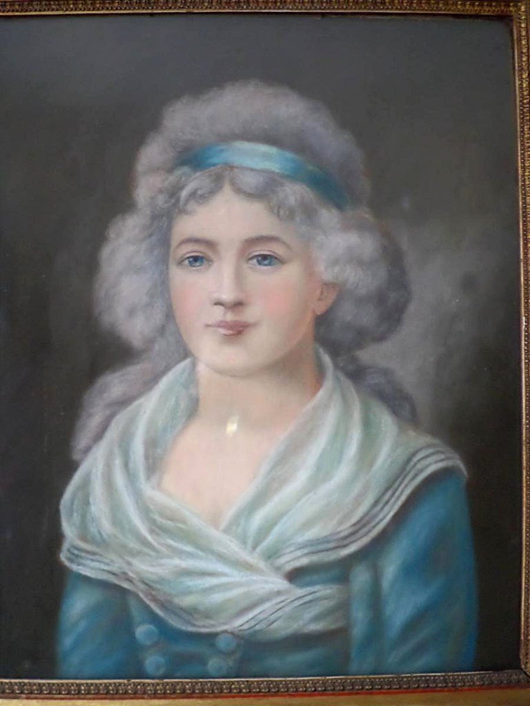 Pastel  élégant portrait de femme -photo-3