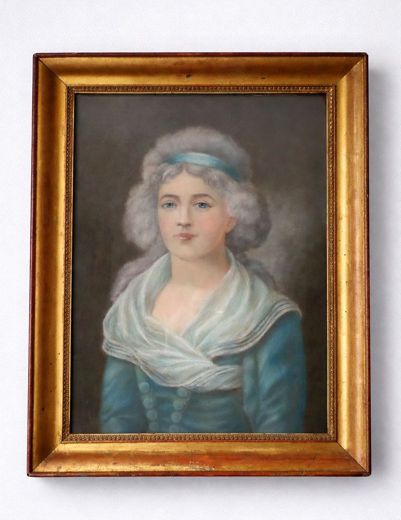 Pastel  élégant portrait de femme 