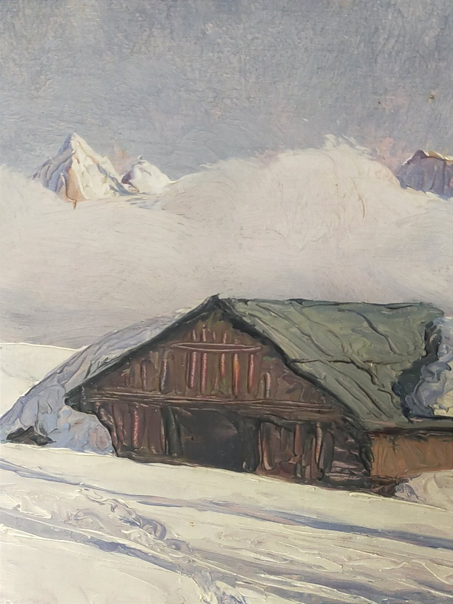 Angelo Abrate 1900/1985  Paysage alpin  le Dôme de Miage (haute savoie mont blanc)-photo-4