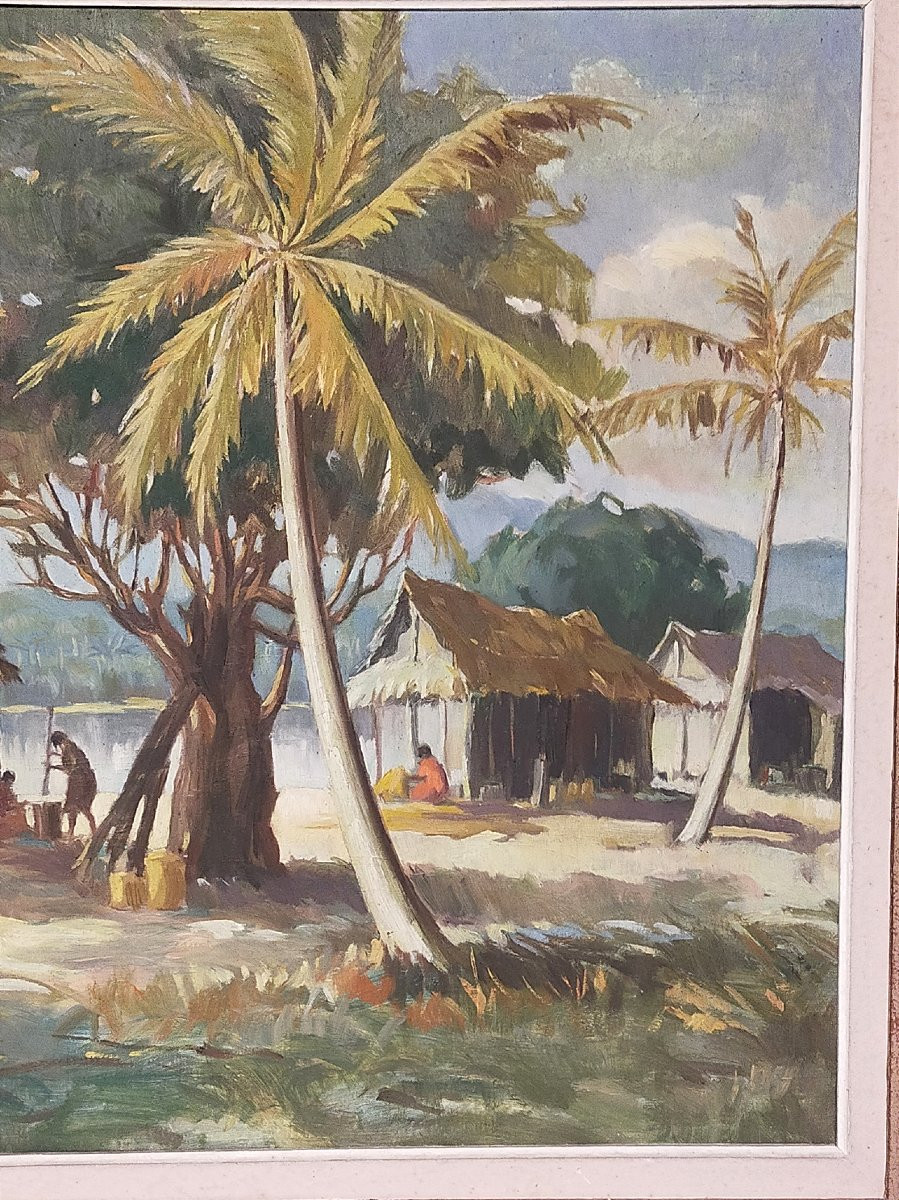 Ramanankamonjy Joseph (1898–1984) Scene Of Malagasy Life Madagascar Anivorano-photo-2