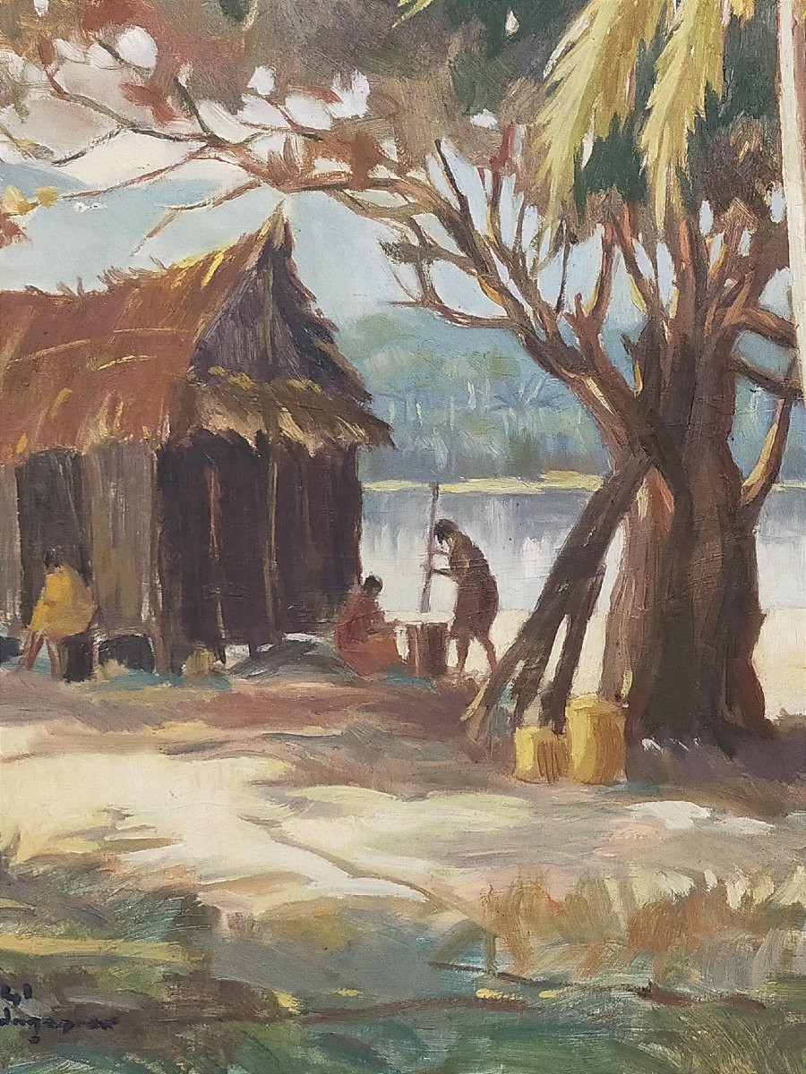Ramanankamonjy Joseph (1898–1984) Scene Of Malagasy Life Madagascar Anivorano-photo-3
