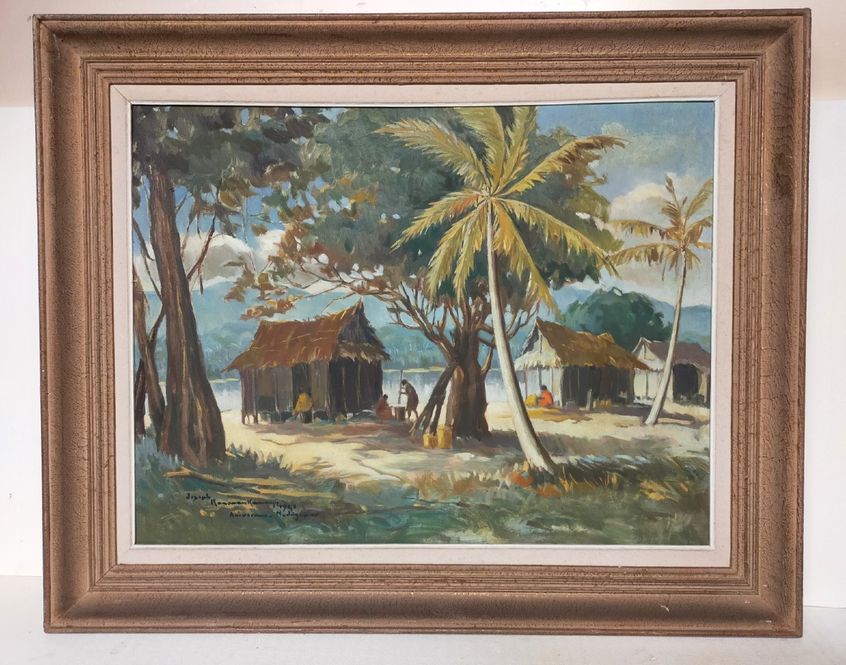 Ramanankamonjy Joseph (1898–1984) Scene Of Malagasy Life Madagascar Anivorano