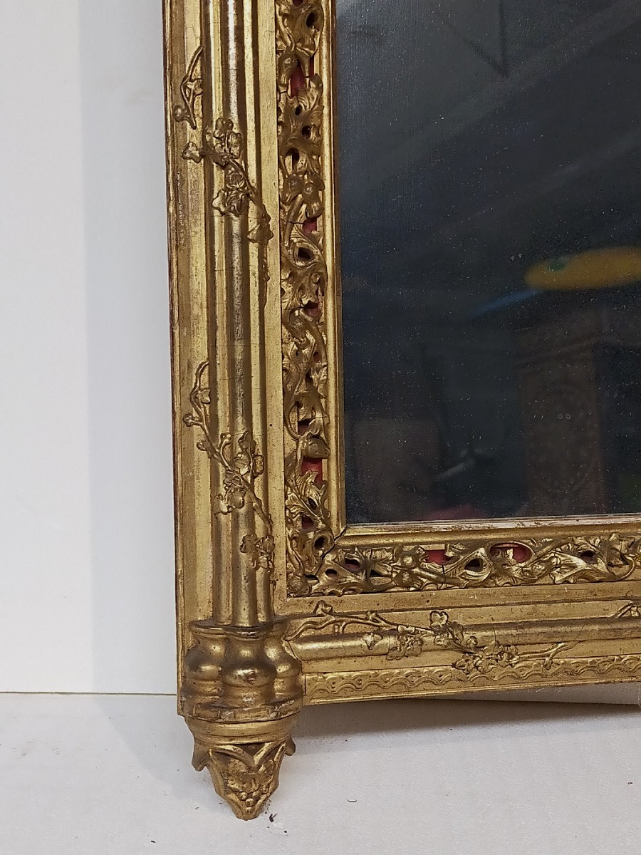 Miroir n&eacute;o gothique en bois dor&eacute; n&eacute;ogothique -photo-2