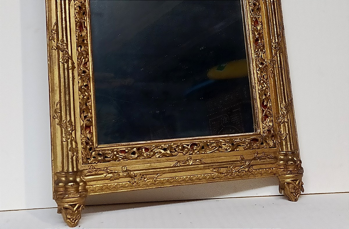 Miroir n&eacute;o gothique en bois dor&eacute; n&eacute;ogothique -photo-1