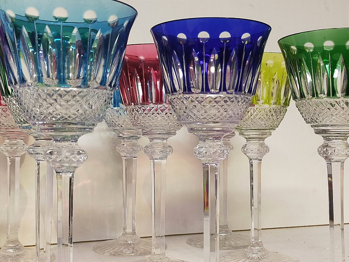 Saint Louis Tommy 12 Roemer Crystal Wine Glasses -photo-2