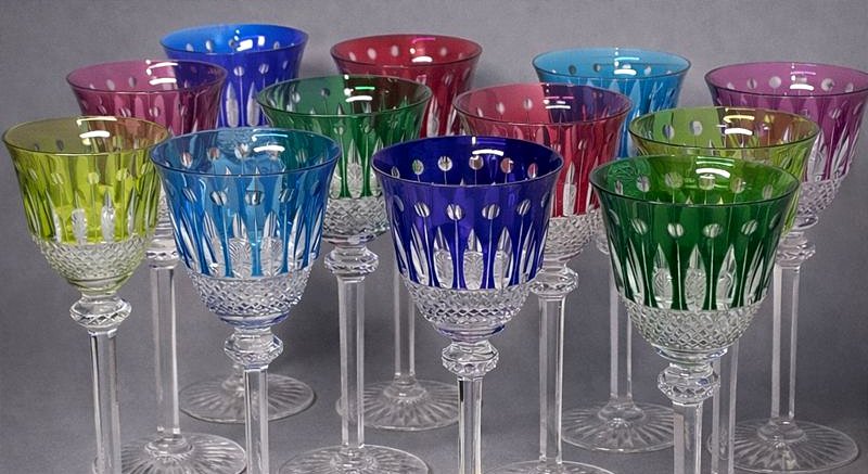 Saint Louis Tommy 12 Roemer Crystal Wine Glasses -photo-4
