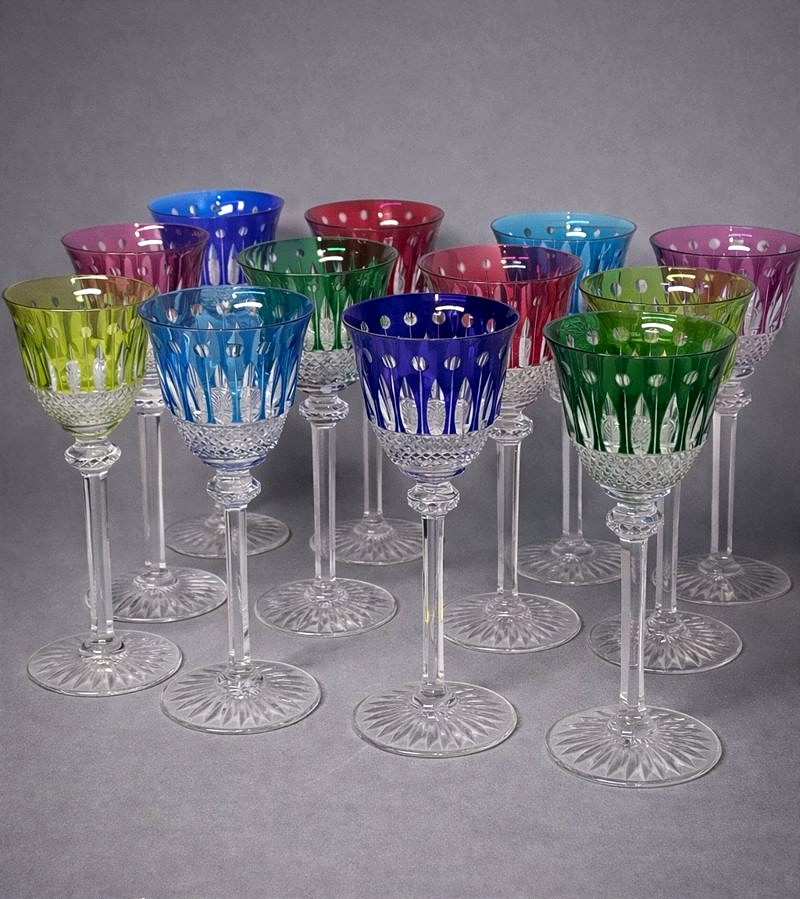 Saint Louis Tommy 12 Roemer Crystal Wine Glasses 