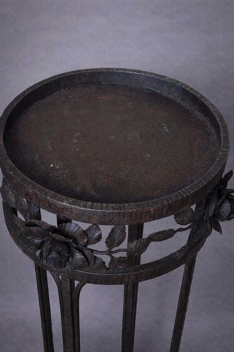 sellette guéridon art déco fer forgé (console colonne)-photo-2