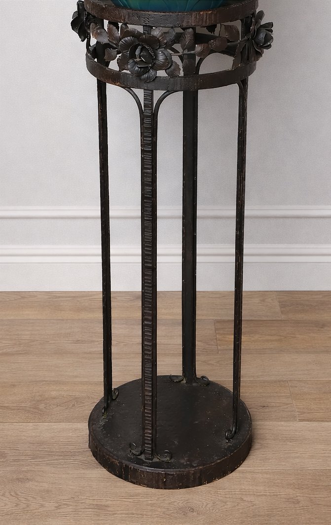 sellette guéridon art déco fer forgé (console colonne)-photo-3